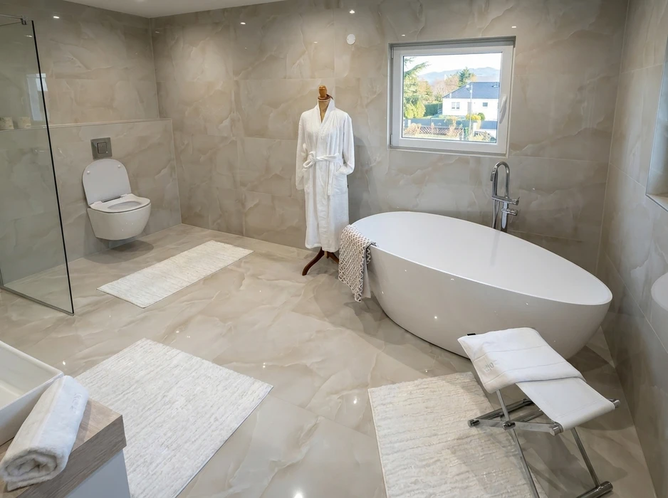 Rénovation complète de salle de bain, comparatif avant/après